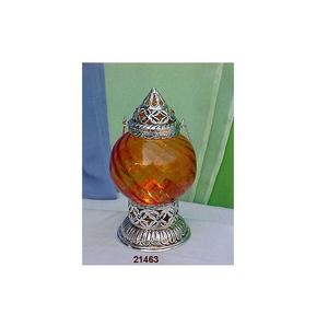 Candelabro de farol decorativo de cristal naranja para mesa de boda, candelabros de cristal a granel para decoración del hogar - Product Image 1