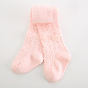 Top Qualité Stock Prêt à Expédier Doux Coton Peigné Longs Bas Chaussettes Double <span class=keywords><strong>Aiguilles</strong></span> Arc Fille Bébé Enfants Collants - Product Image 3