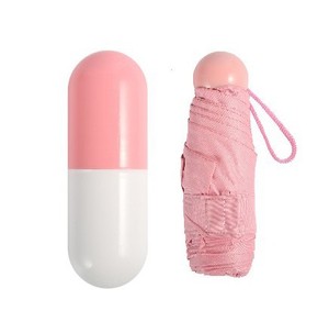 Ombrello Pieghevole a 5 Sezioni da 19 Pollici con Custodia, Logo Personalizzabile, Mini Ombrello a 5 Pieghe Molto Economico e di Buona Qualità - Product Image 1