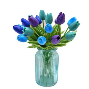 2023 Real feel tulips real touch artificial flowers mini tulip flower for home and wedding decoration pu tulip flower