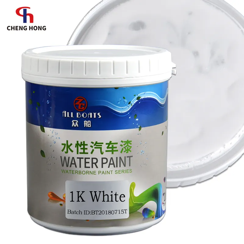 गैर विषैले 1 k सफेद रंग पानी आधारित पेंट कार पेंट एक्रिलिक पानी आधारित धातु पेंट