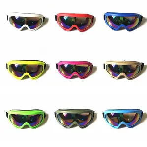Toptan ucuz renkli kış kayak gözlüğü anti-toz güvenlik gözlüğü açık rüzgar geçirmez gözlük özel motokros gözlük
