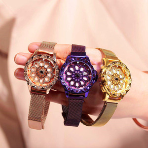 นาฬิกาข้อมือ WJ-8052 หน้าปัดหมุนได้ 360 องศา สายสแตนเลสสตีล พร้อมแม่เหล็ก สำหรับผู้หญิง - Product Image 5