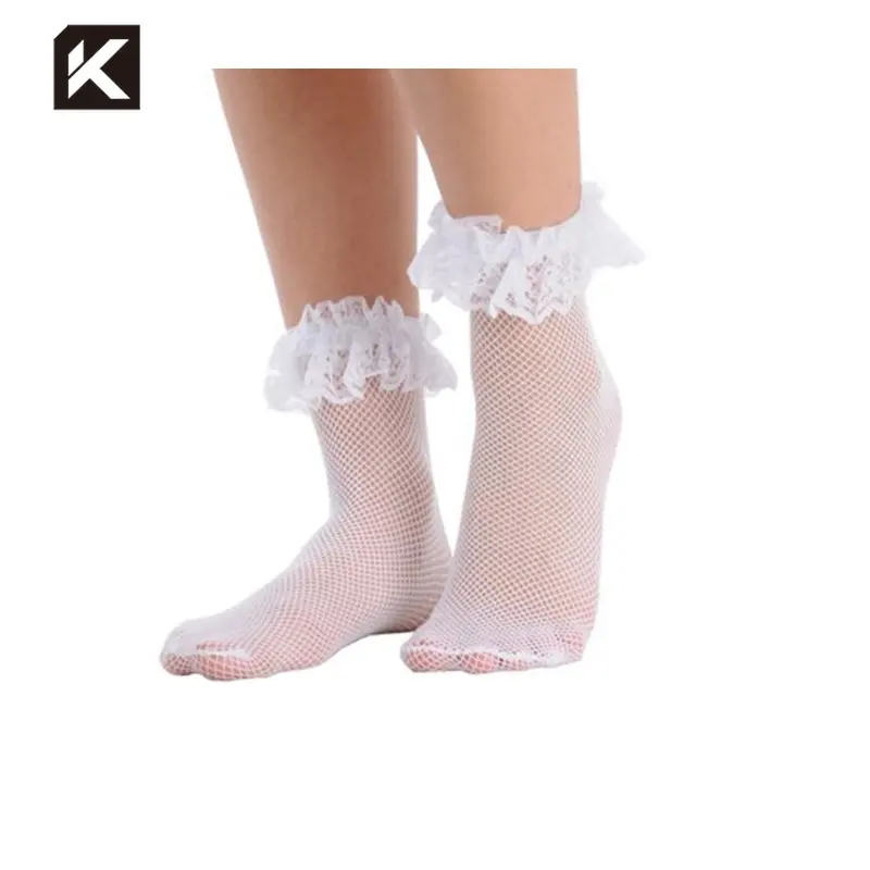 KT3-B771 สุภาพสตรีแฟนซีหญิง frilly ruffle ถุงเท้าสำหรับสตรีและสตรี bobby ถุงเท้า