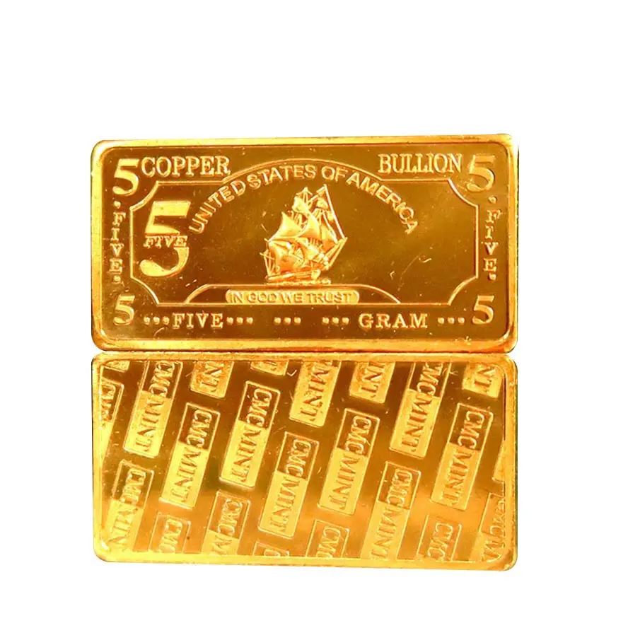 New Arrival coin 5 Gram 999 Fine Copper Iron Ship Bar Nautical Crafts