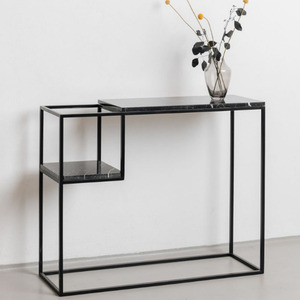 <span class=keywords><strong>Table</strong></span> de <span class=keywords><strong>Console</strong></span> Rectangle en fer, de style nordique et moderne, avec un Design en marbre naturel permettant de gagner de l'espace - Product Image 1