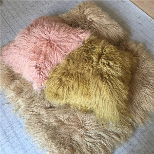 装饰垫西藏羊皮长发羊皮毛皮床抛枕 - Product Image 4