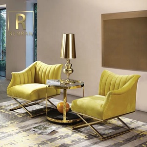 Ultima Poltrona Moderna di Lusso in Velluto Giallo per Salotto, Divano Singolo Elegante per Arredamento Casa - Product Image 2