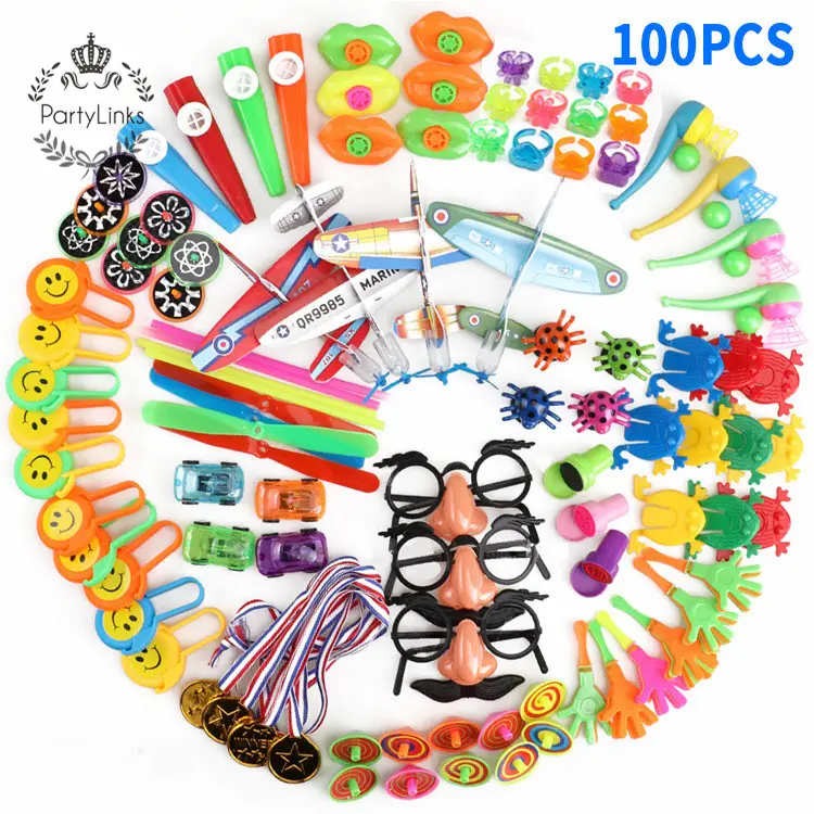 100 Pieces Party Bag Fillers Toys Treasure Box Prizes Kids Party Favors Gift Toys Assortment For Classroom