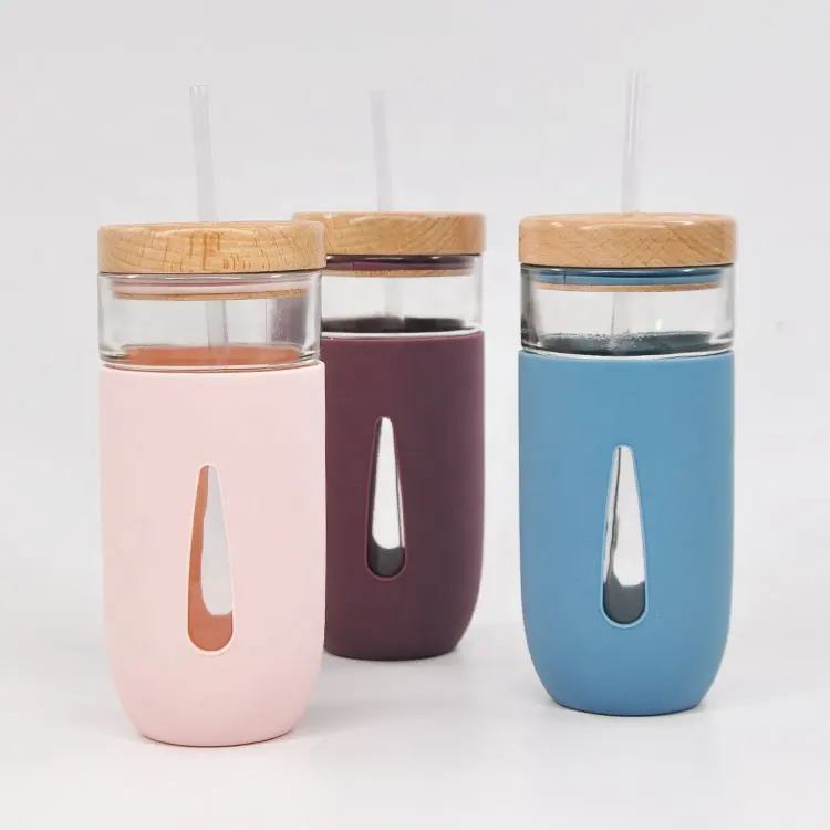 Nuovo Silicone di Disegno Maniche Borosilicato di Vetro tazze di caffè logo personalizzato