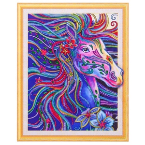 Peinture diamant 3D de luxe faite à la main, peinte à la main, en forme spéciale, motif <span class=keywords><strong>cheval</strong></span>, pour décoration artisanale - Product Image 1