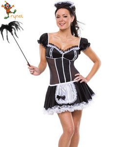 BSWC1079 Vente Chaude Noir Sexy Domestique Française <span class=keywords><strong>Cosplay</strong></span> Costume de <span class=keywords><strong>Cosplay</strong></span> Femmes - Product Image 2