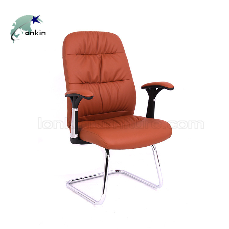 Custom Design cheap modern Orange bow chrome metal leg leather boss chair