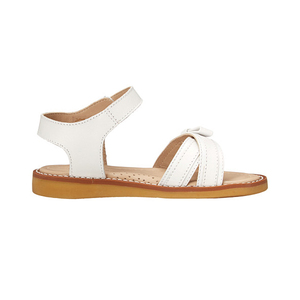 Sandali piatti per bambini in pelle bianca per bambina - Product Image 4
