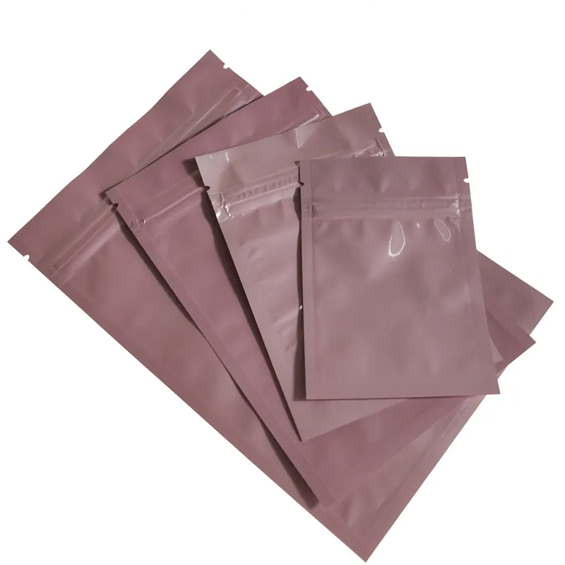 Bolsas Ziplocks de sellado térmico de papel de aluminio, lámina transparente de polietileno Mylar para almacenamiento de aperitivos