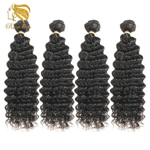 Pelo humano malasio 9A profundo rizado paquete extensión del pelo 4 paquetes brasileño Ángel Trio de la onda del cuerpo - Product Image 1