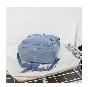 Mochilas Escolares de Mezclilla Unisex para Adolescentes al por Mayor, con Cierre de Cremallera, Estilo Normcore Minimalista, Forma Cuadrada, para el Tiempo Libre - Product Image 3