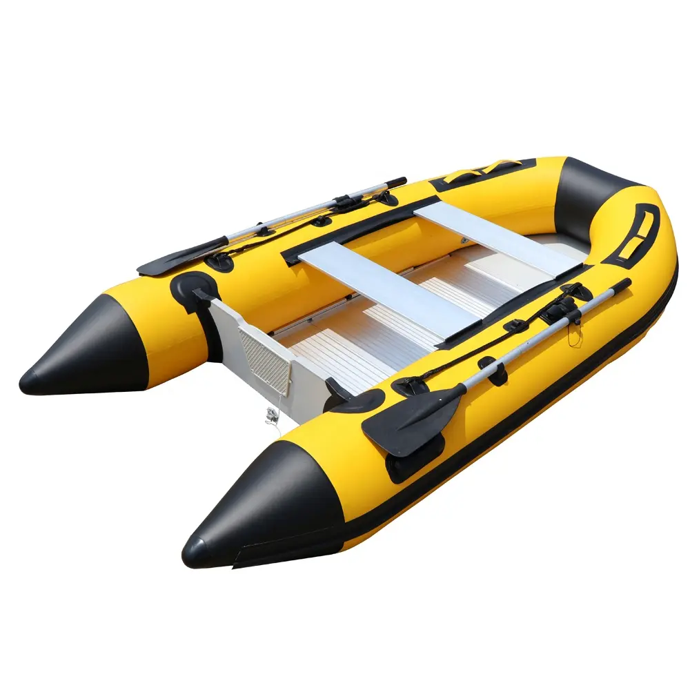 0.9mm inflatable PVC boat with aluminum floor or 3m inflatable fishing boat