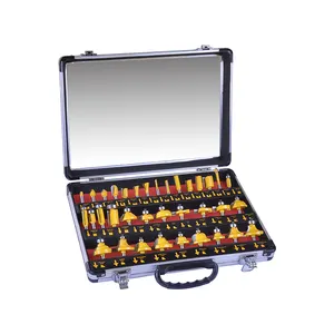 Kit de 35 mèches de routeur en carbure de tungstène K10, haute précision et longue autonomie de travail, tige de 6mm, 1/4 ", 4 pièces, TCT