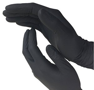6 mil, Black <span class=keywords><strong>Nitrile</strong></span> gloves disposable fpr without dust,/Medical grade/LaTeX/rubber food safe - Product Image 1