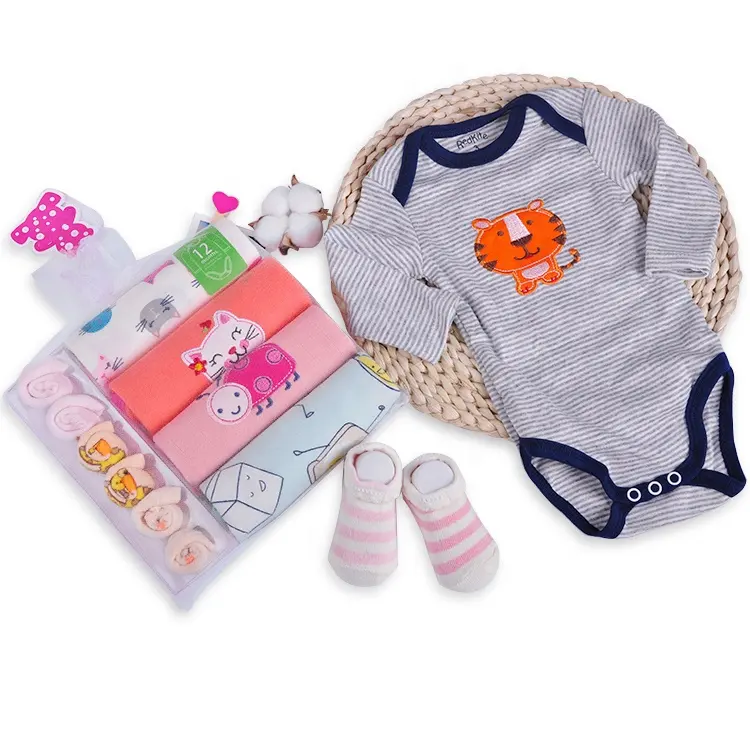 Redkite Gift Bag Combination Long Sleeve Baby Long Sleeve BodysuitとSocks & Wash