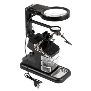 Lente d'ingrandimento per saldatura 3.5X 4.5X <span class=keywords><strong>25X</strong></span> con 10 luci LED, clip ausiliaria, lente d'ingrandimento da tavolo, strumenti per saldatura e riparazione manuale - Product Image 4