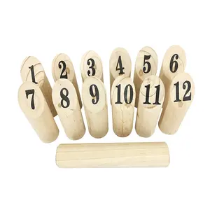 Wooden Number Kubb Game Smite Game Set