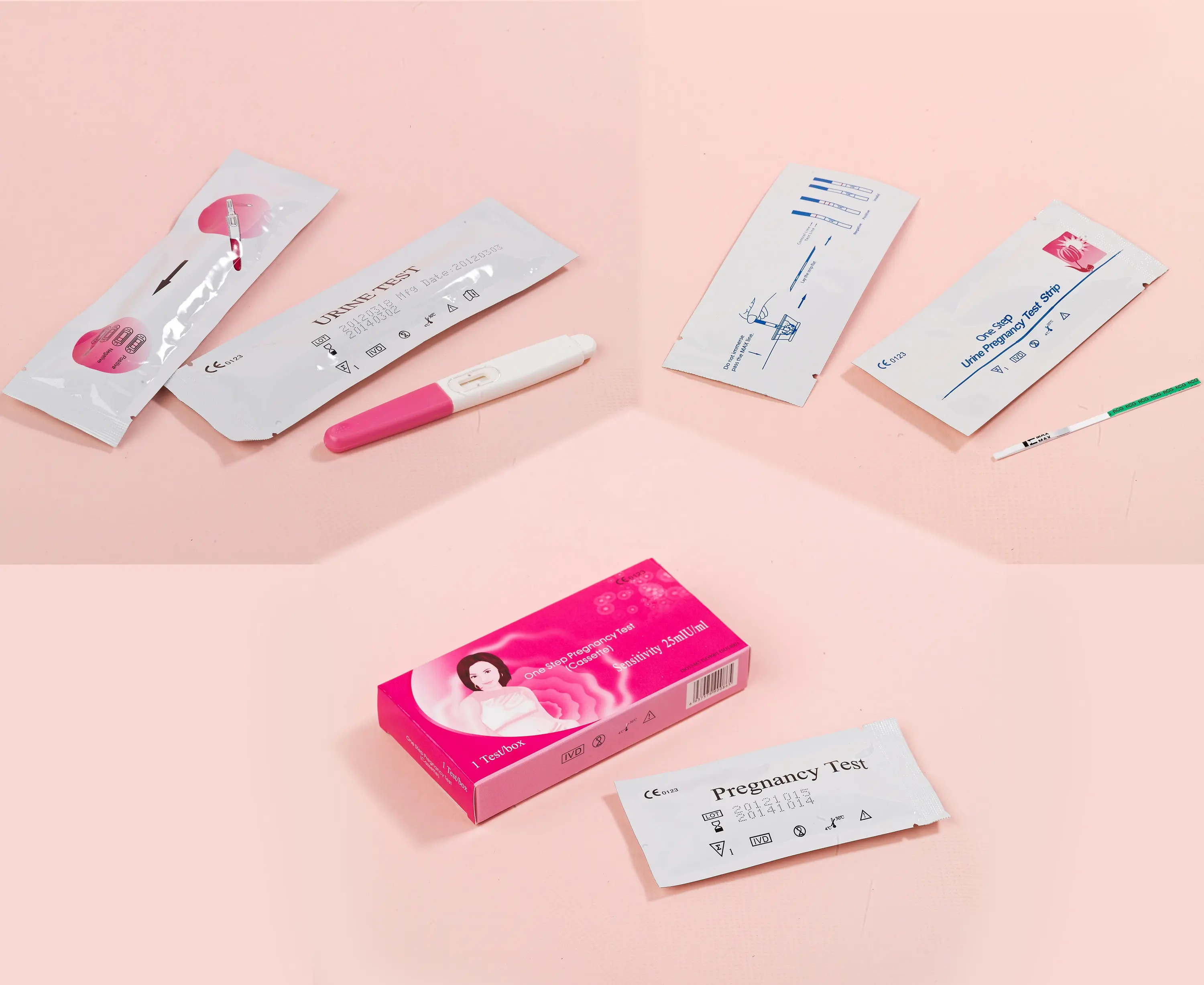 Disposable HCG Pregnancy Test Strips/Cassette/Midstream For Rapid Test ISO CE Approved