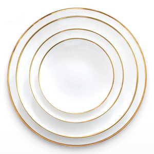 Vendita calda set di <span class=keywords><strong>posate</strong></span> in acciaio inox oro manico forchetta cucchiaio cucchiaio e oro cerchio piatto in ceramica per il matrimonio - Product Image 6