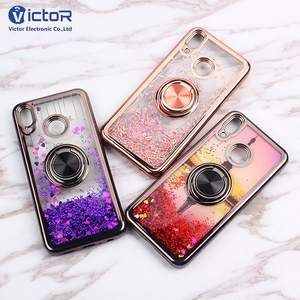 Fabricante de China a prueba de golpes LIQUIDO METALIZADO TPU caso duro de la contraportada para huawei Y9 <span class=keywords><strong>2019</strong></span> con anillo metal - Product Image 1