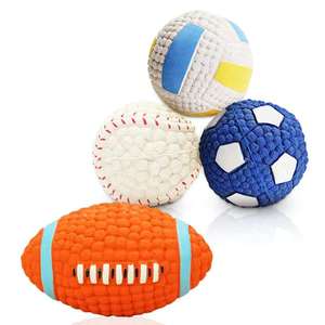 Set di giocattoli sportivi morbidi per gatti e cani calcio pallavolo palle da Rugby indistruttibili giocattolo da masticare per animali domestici interattivi e di movimento - Product Image 1