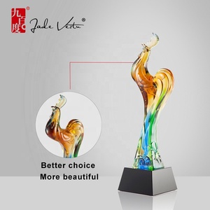 Trophée en cristal avec logo sculpté, prix de badminton, zodiaque chinois, coq, trophée patate de Verre, prix pour cérémonie, <span class=keywords><strong>pas</strong></span> <span class=keywords><strong>cher</strong></span> - Product Image 3