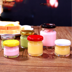 Barato ronda claro hermético mini 25 ml 50 ml Jam frasco de vidrio 100 ml con Rojo Tapa de metal para mermelada o miel - Product Image 1
