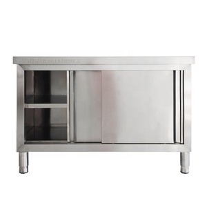 2022 Professional Stainless Steel Restaurant Dining Table Work Table <strong>Worktable</strong> With Cabinet - Product Image 3