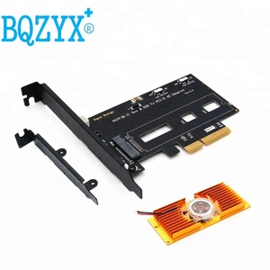 NGFF M.2 SSD NVME PCI-E pour PCI-E 3.0x 4X Adaptateur avec Ventilateur De Refroidissement et Profil Bas Support pour Bureau - Product Image 1