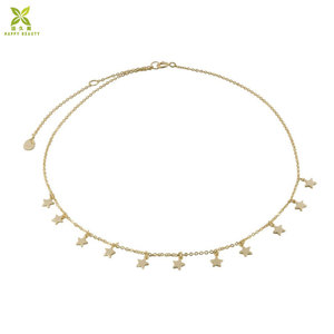 925 Sterling silver <span class=keywords><strong>collana</strong></span> del choker placcato oro stella <span class=keywords><strong>luna</strong></span> della <span class=keywords><strong>collana</strong></span> del choker - Product Image 4