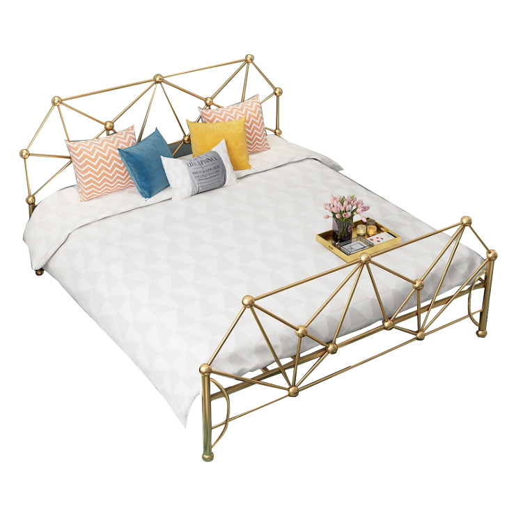 Красивые стальные кровати рама Золотой Металл Большие размеры кровати для девочек
