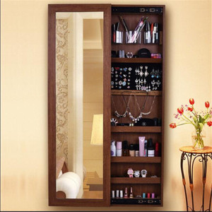 proveedor de muebles de dormitorio de madera de la pared de madera puerta corredera Gabinete de la joyería con puerta de espejo - Product Image 1