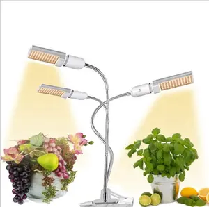 Bombilla Led de doble cabezal de 50W para plantas de interior, superbrillante, de espectro completo, para escritorio, blanco