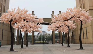 LS18081202 nouveau style de mariage <span class=keywords><strong>chemin</strong></span> décoratif artificielle plié rose cherry blossom arbre - Product Image 5