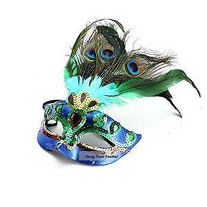 Plumas <span class=keywords><strong>de</strong></span> pavo real media <span class=keywords><strong>cara</strong></span> máscara Cosplay traje <span class=keywords><strong>de</strong></span> fiesta <span class=keywords><strong>de</strong></span> <span class=keywords><strong>Halloween</strong></span> máscara <span class=keywords><strong>de</strong></span> <span class=keywords><strong>la</strong></span> mascarada máscaras venta al por mayor - Product Image 1