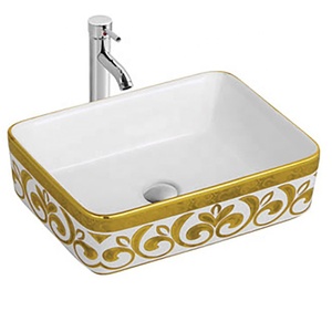 Venta caliente hotel utilizado anteriormente contra baño al aire libre de oro de lavabo - Product Image 1