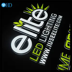 Logotipo personalizado publicidade ao ar livre Frontlit backlit led acrílico 3D parede carta sinal acender letras