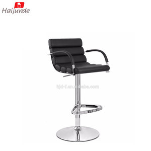 Al aire libre de hierro forjado moderno contador altura rojo de cuero giratorio taburetes de bar con armest y la espalda - Product Image 1