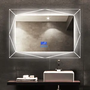 Parete Retroilluminato Illuminato LED Specchio Per Il Bagno Hotel di Trucco Con Sensore di Tocco