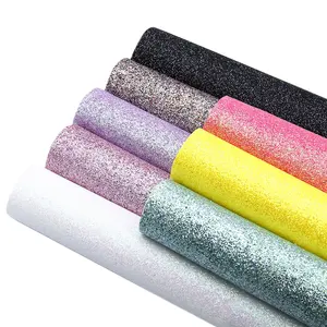 Toptan ücretsiz örnek glitter sentetik deri DIY zanaat projesi 79766