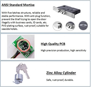 Serrure de porte d'hôtel sans clé RFID à prix de gros, système de gestion gratuit, serrure à mortaise à pêne dormant, Dubaï - Product Image 4