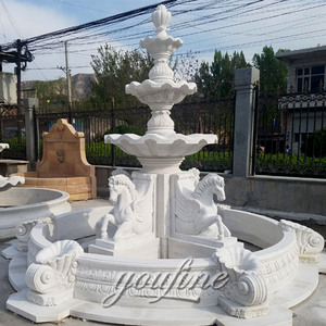 Fontana da <span class=keywords><strong>Giardino</strong></span> YOUFINE in Marmo Bianco Naturale con Statua di Cavallo - Product Image 3
