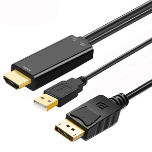 HDMI Mâle vers DisplayPort Mâle Câble Adaptateur avec USB Ordinateur LG ASUS PC <span class=keywords><strong>DVD</strong></span> DELL HP Philip AOC Samsung lennovo Moniteur - Product Image 1