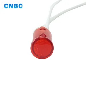 2018 Hot Sale12mm High Quality Waterproof Short Type Plastic Red 12v 120v 220v 24v Led Indicator Light With Cable